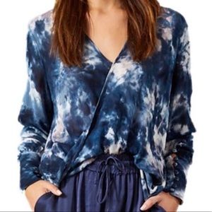Young fabulous and broke tie dye wrap blouse